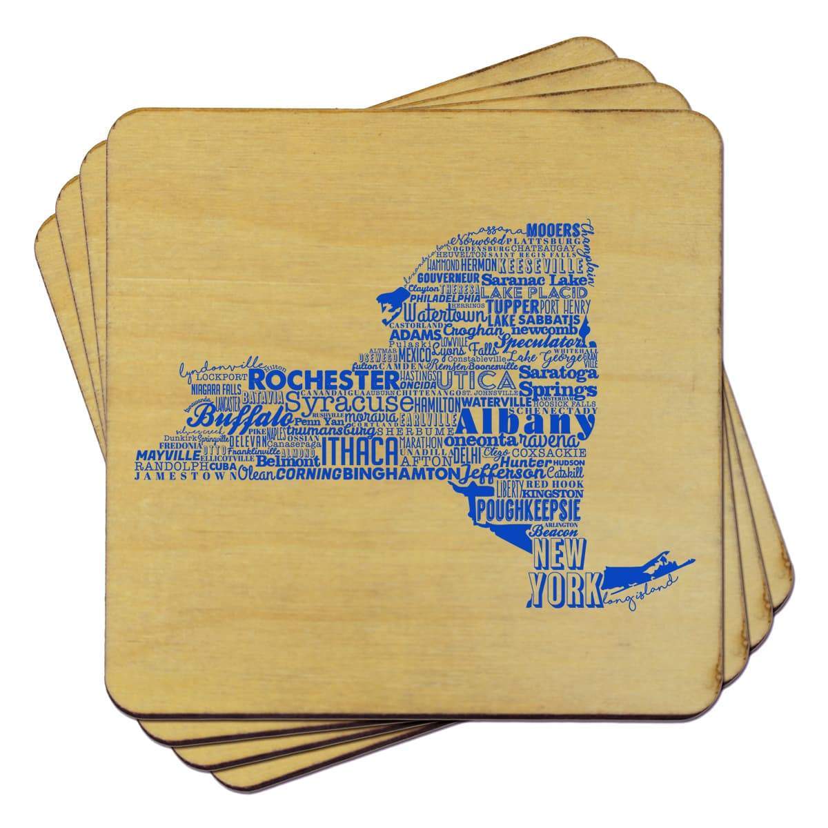 Torched Products Coasters New York State Typography Coaster (787833258101)