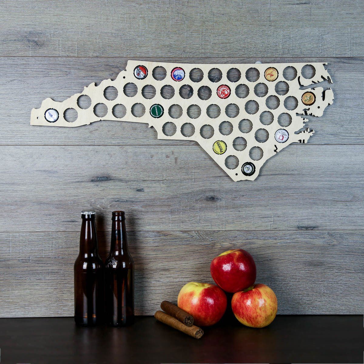Torched Products Beer Bottle Cap Holder North Carolina Beer Cap Map (777575628917)