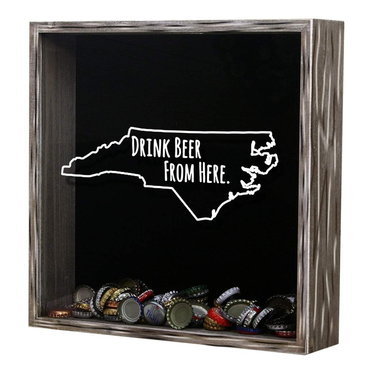 Torched Products Shadow Box North Carolina Drink Beer From Here Beer Cap Shadow Box (781179650165)