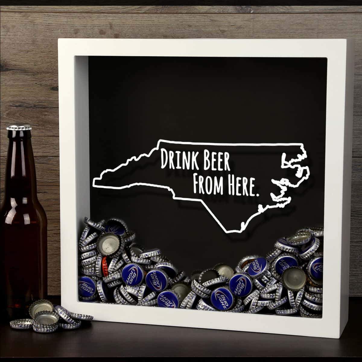 Torched Products Shadow Box North Carolina Drink Beer From Here Beer Cap Shadow Box (781179650165)