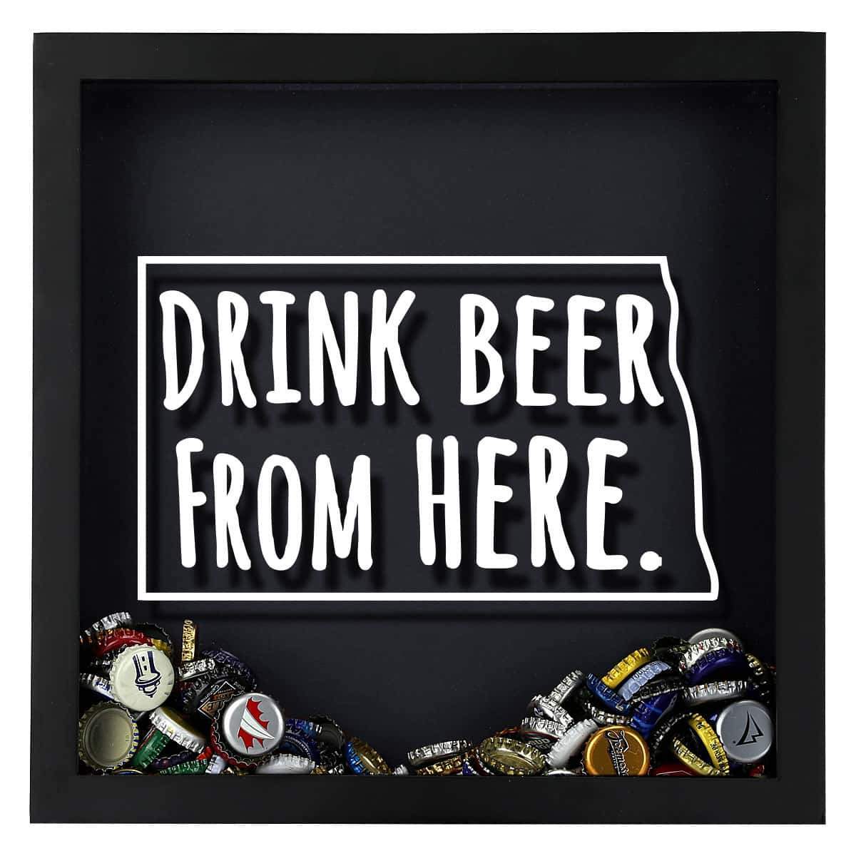 Torched Products Shadow Box North Dakota Drink Beer From Here Beer Cap Shadow Box (781181419637)