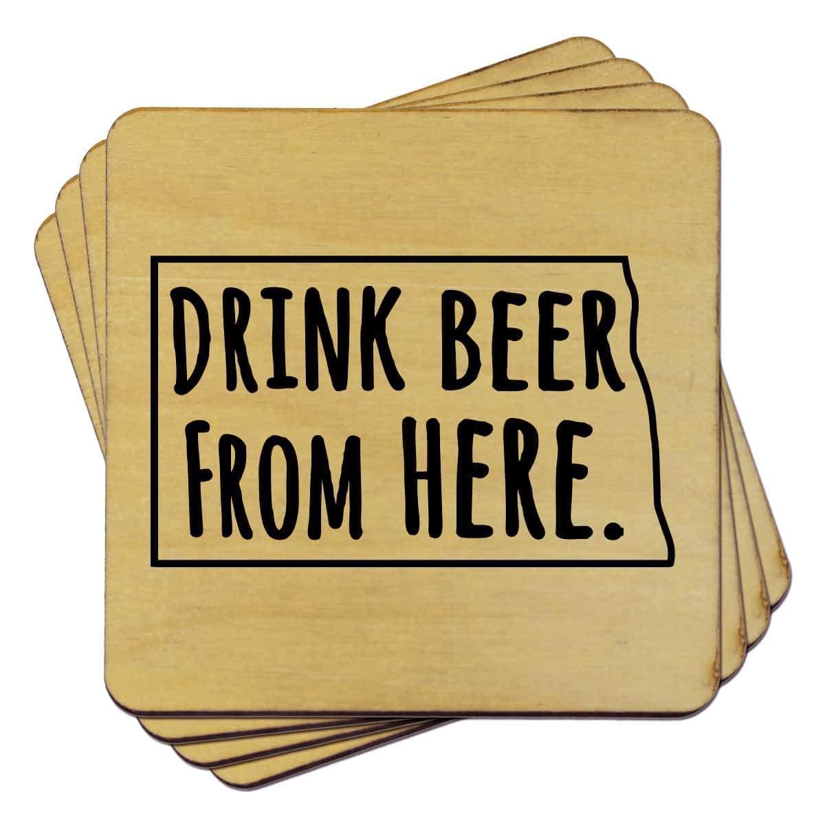 Torched Products Coasters North Dakota Drink Beer From Here Coasters (781454835829)