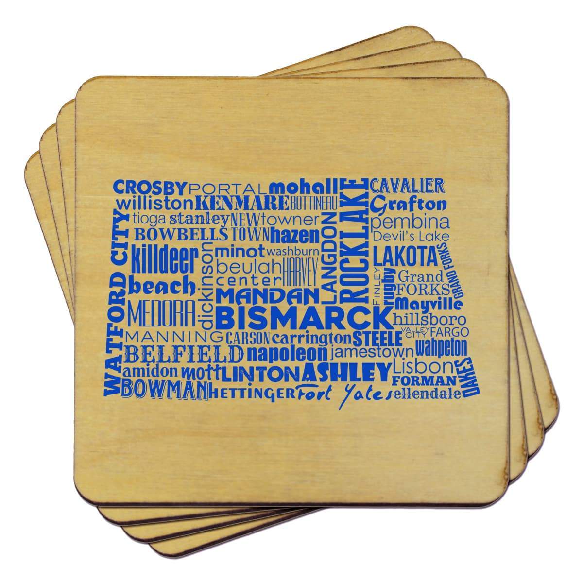 Torched Products Coasters North Dakota State Typography Coaster (787834994805)