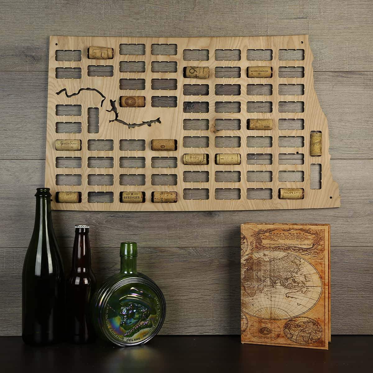 Torched Products Wine Cork Map North Dakota Wine Cork Map (778979836021)