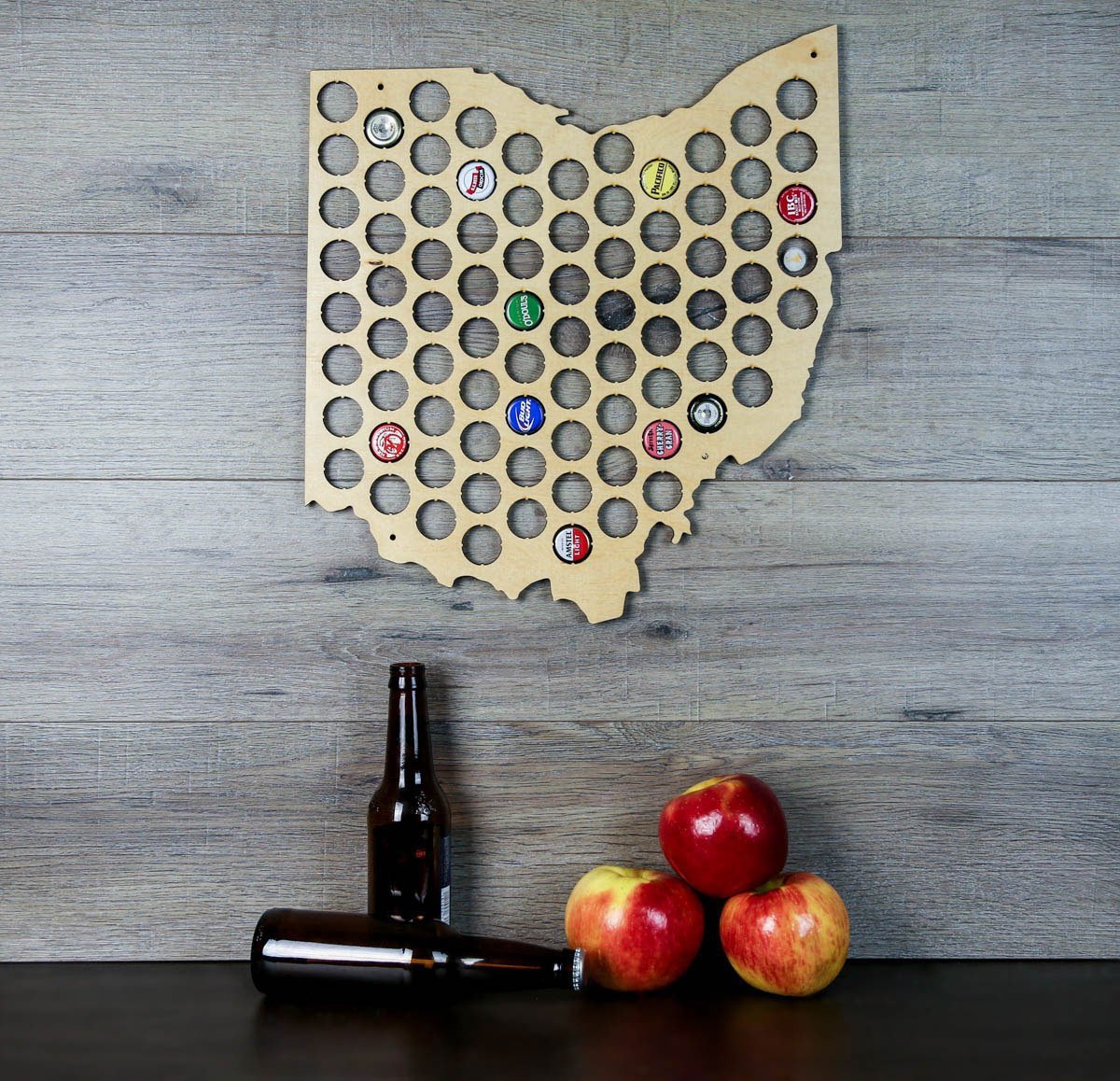 Torched Products Beer Bottle Cap Holder Ohio Beer Cap Map (777576317045)
