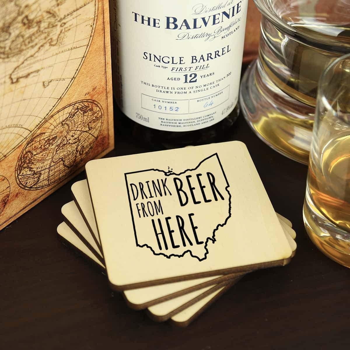 Torched Products Coasters Ohio Drink Beer From Here Coasters (781455261813)