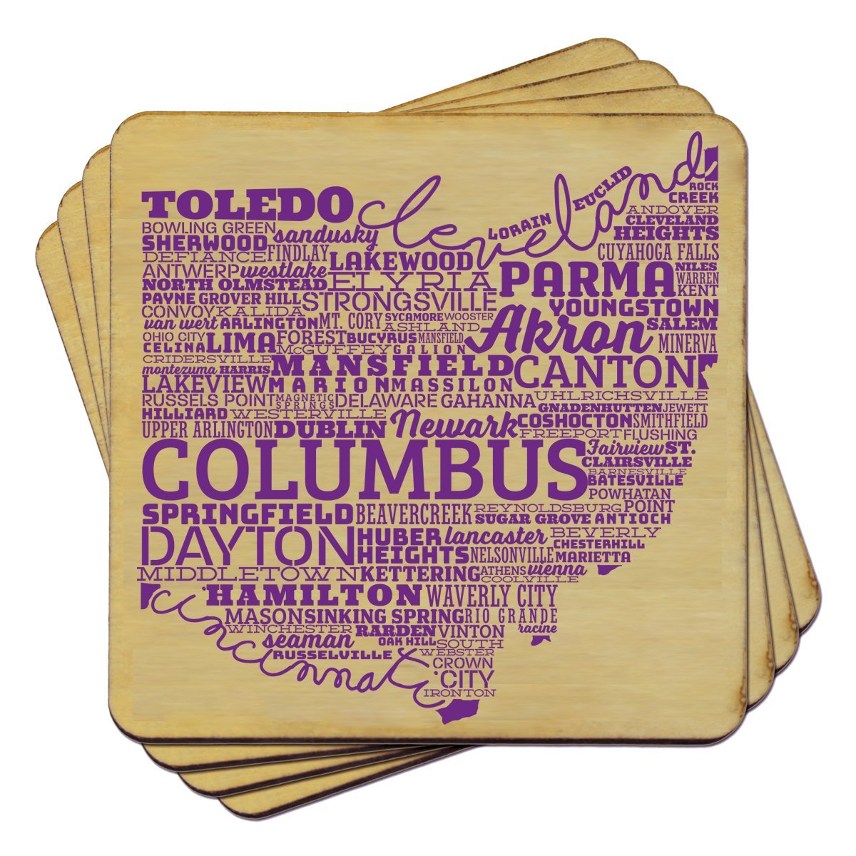 Torched Products Coasters Ohio State Typography Coaster (787835289717)