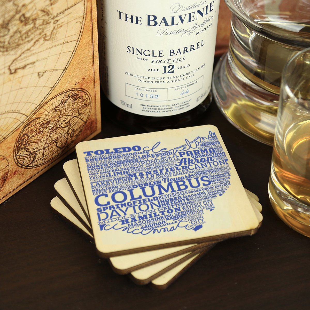 Torched Products Coasters Ohio State Typography Coaster (787835289717)