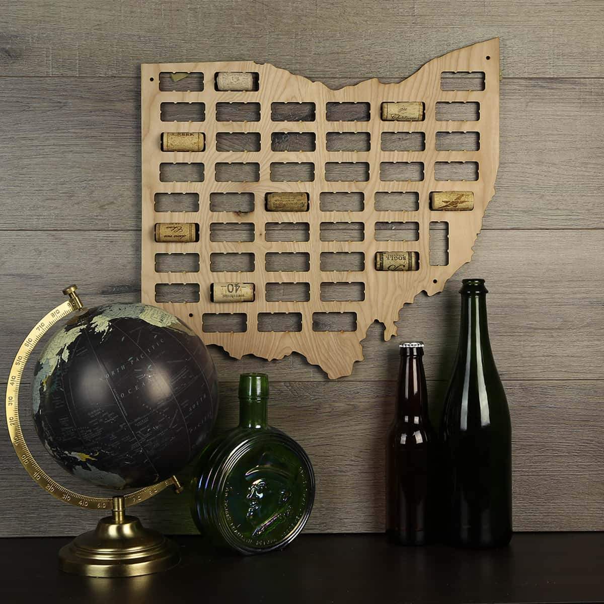 Ohio Wine Cork Map Torched Products