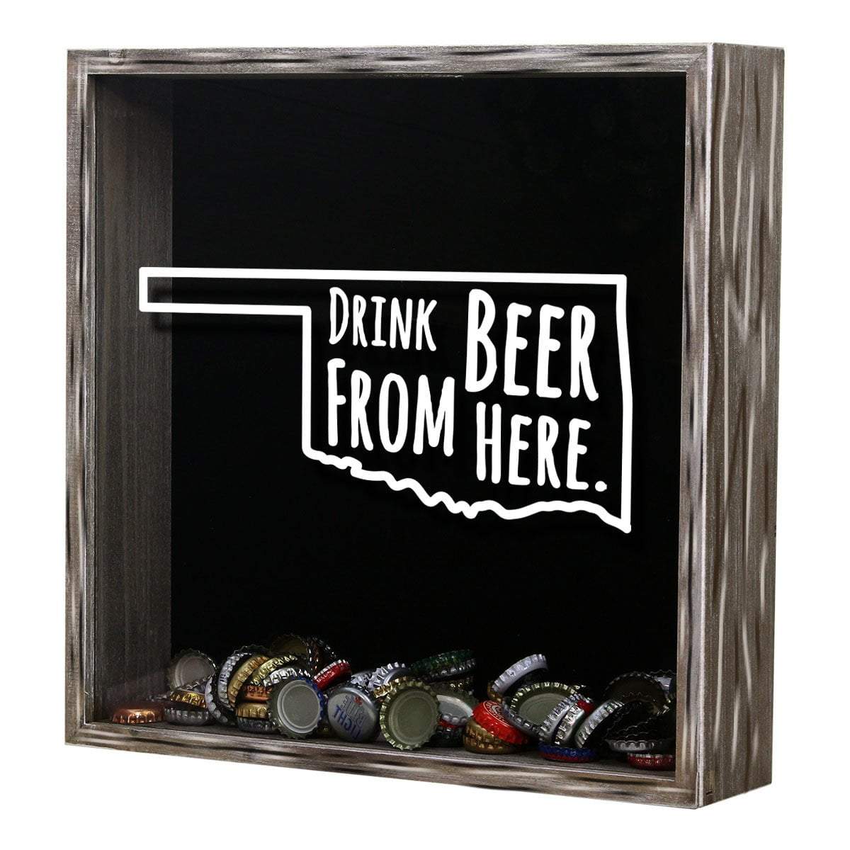 Torched Products Shadow Box Oklahoma Drink Beer From Here Beer Cap Shadow Box (781183123573)