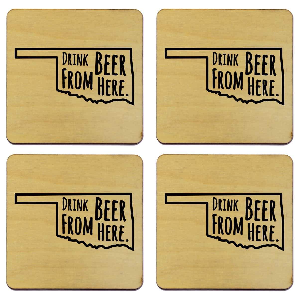 Torched Products Coasters Oklahoma Drink Beer From Here Coasters (781455786101)