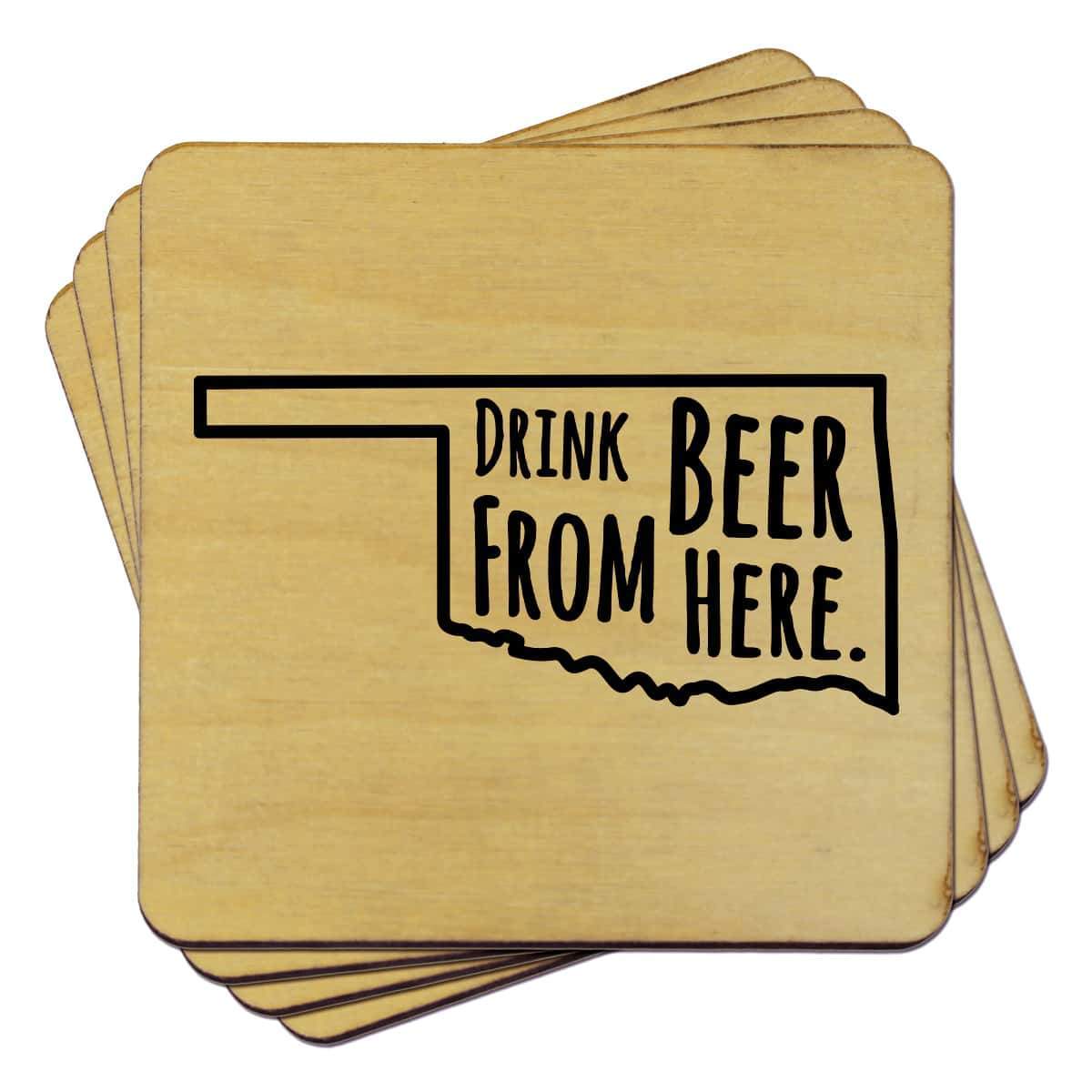 Torched Products Coasters Oklahoma Drink Beer From Here Coasters (781455786101)