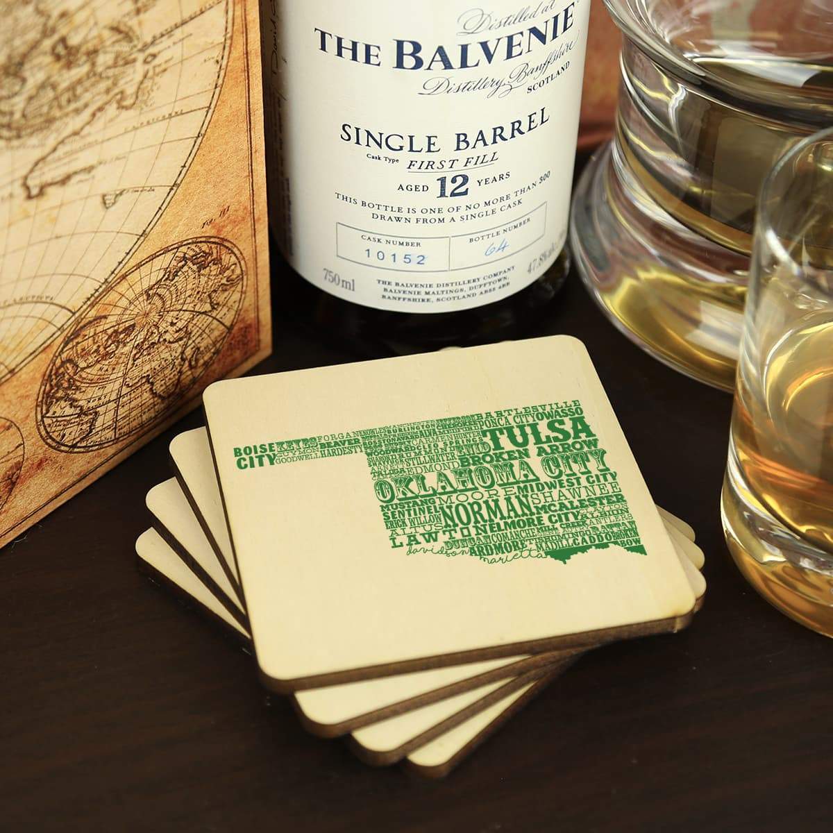 Torched Products Coasters Oklahoma State Typography Coaster (787839025269)