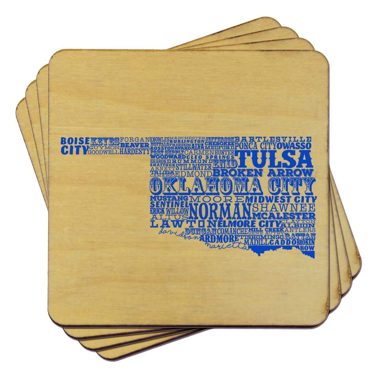 Torched Products Coasters Oklahoma State Typography Coaster (787839025269)