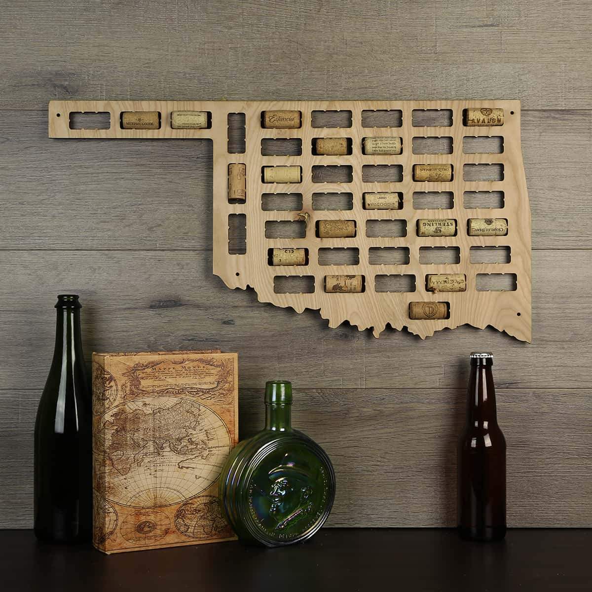 Torched Products Wine Cork Map Oklahoma Wine Cork Map (778986553461)