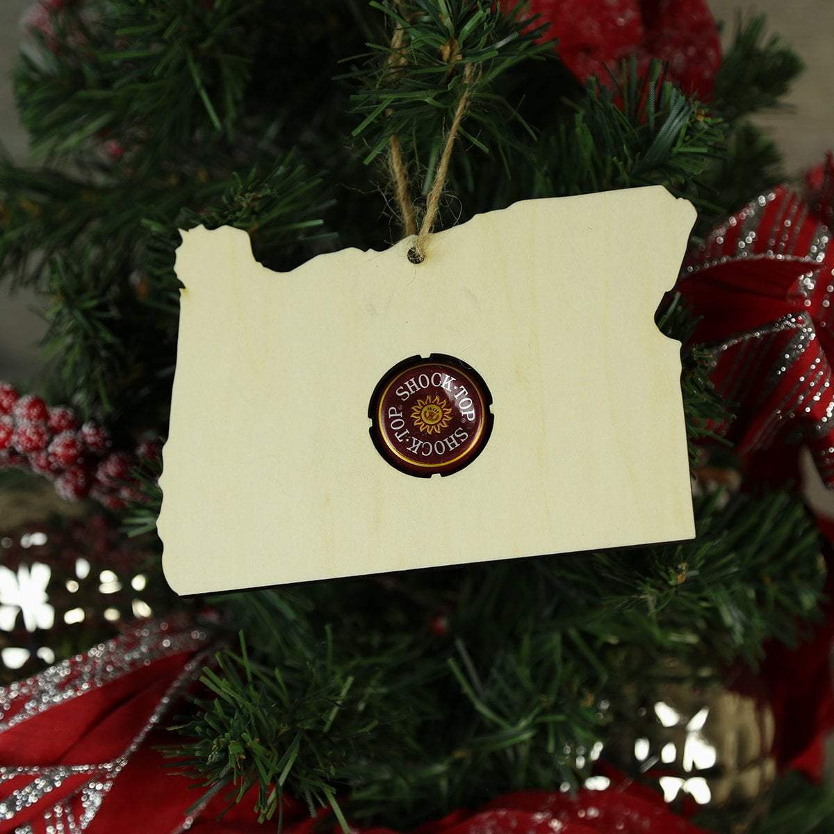 Torched Products Beer Cap Maps Oregon Beer Cap Map Ornaments (781573619829)