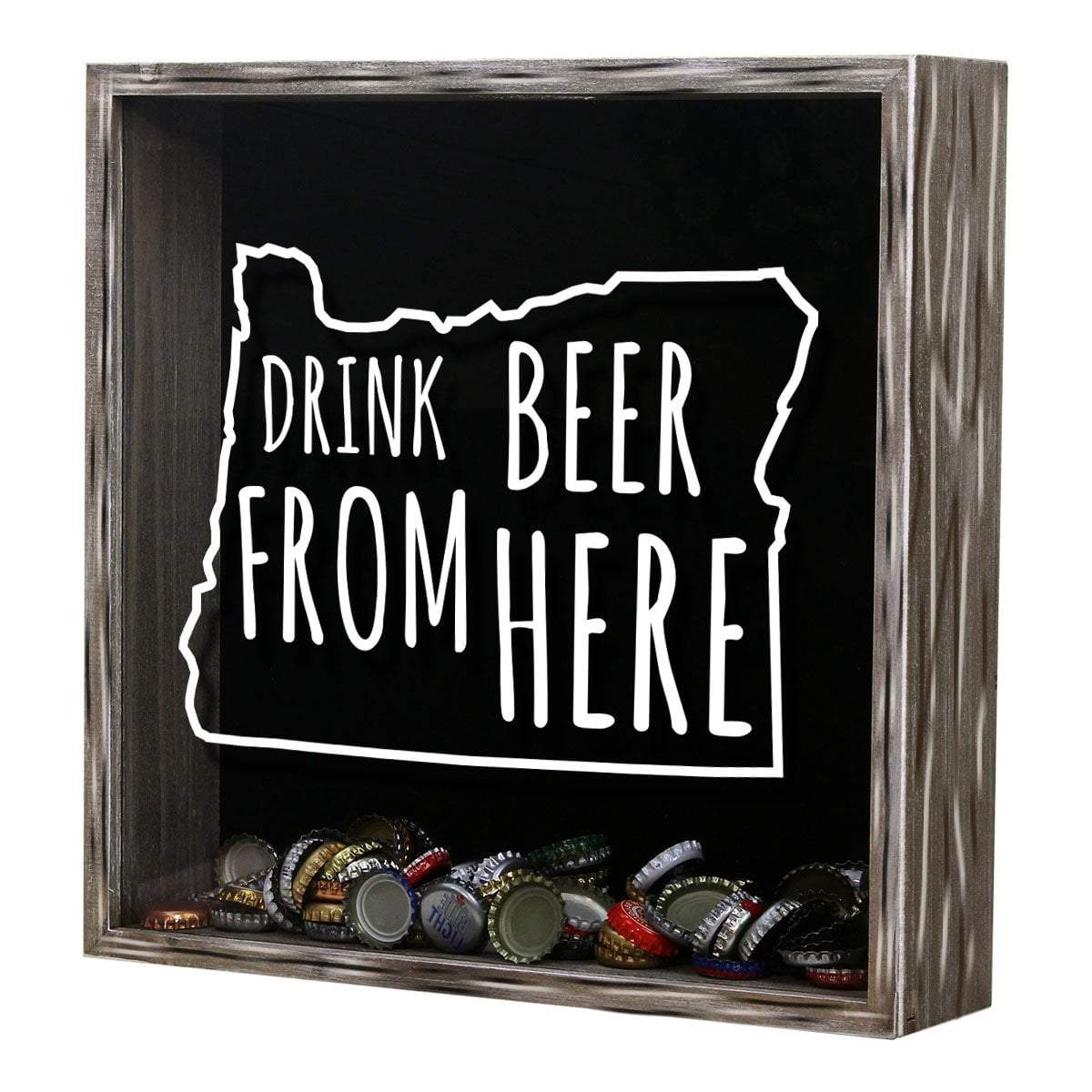 Torched Products Shadow Box Oregon Drink Beer From Here Beer Cap Shadow Box (781183287413)