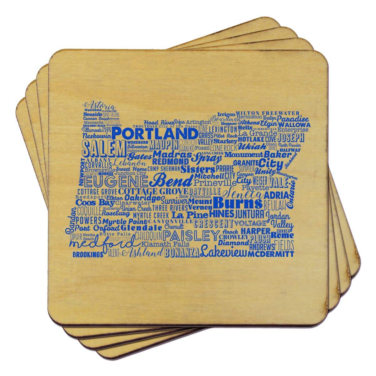 Torched Products Coasters Oregon State Typography Coaster (787839615093)