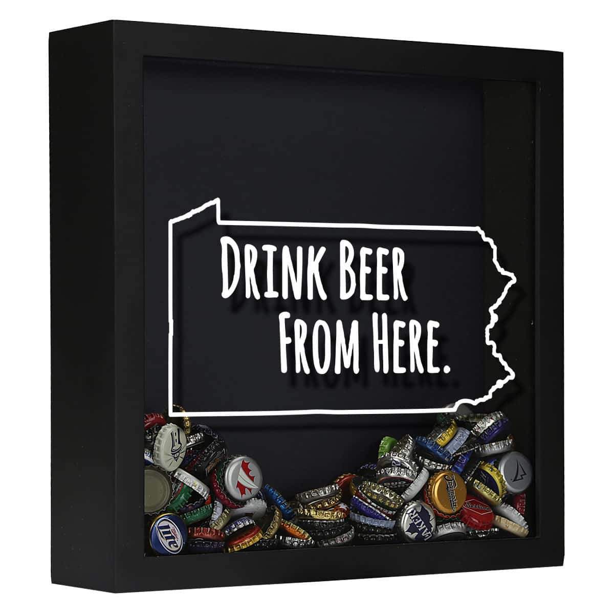 Torched Products Shadow Box Black Pennsylvania Drink Beer From Here Beer Cap Shadow Box (781183352949)