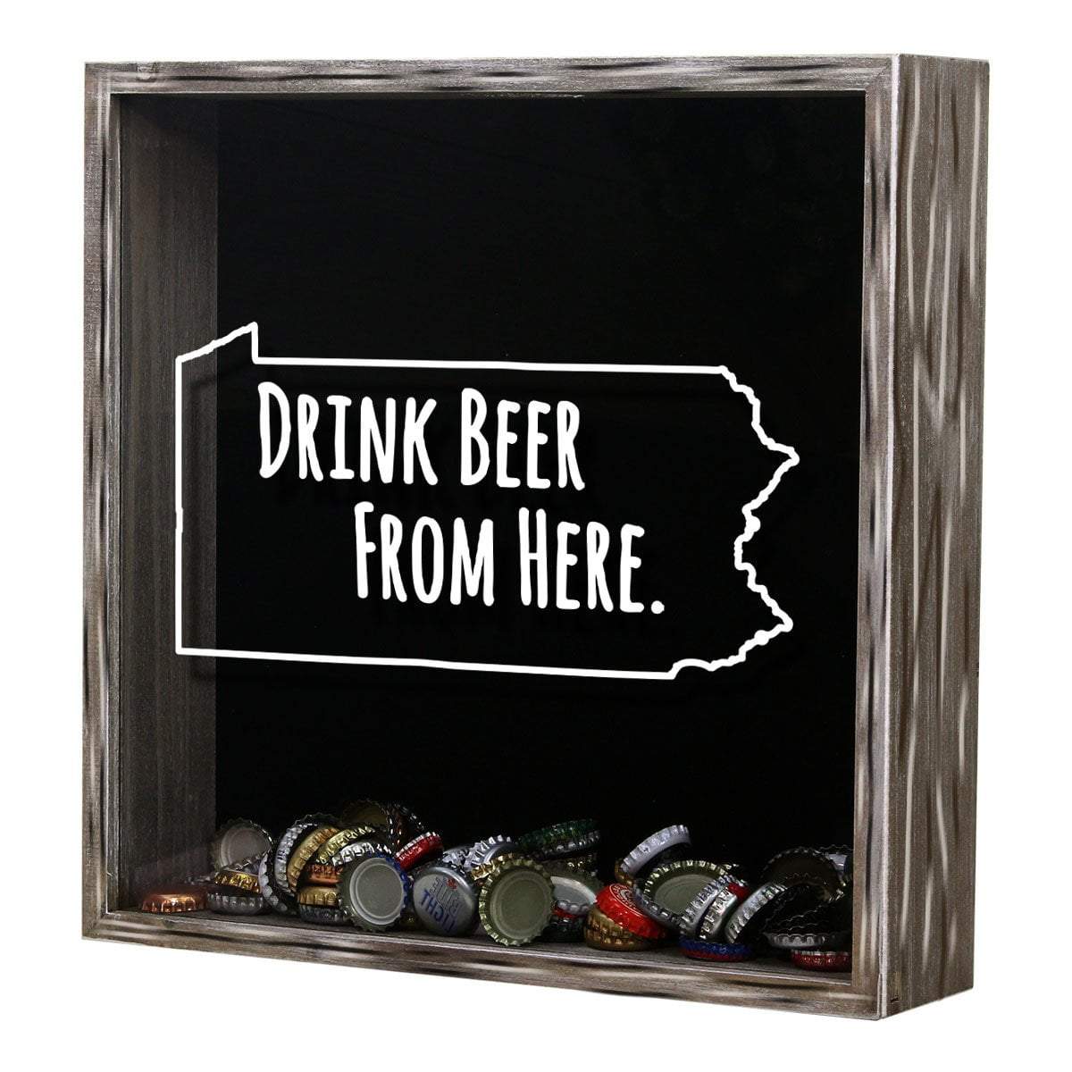 Torched Products Shadow Box Pennsylvania Drink Beer From Here Beer Cap Shadow Box (781183352949)