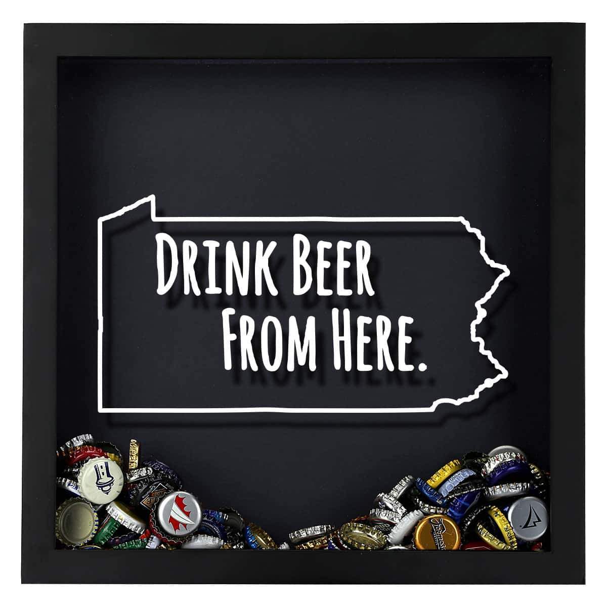 Torched Products Shadow Box Pennsylvania Drink Beer From Here Beer Cap Shadow Box (781183352949)