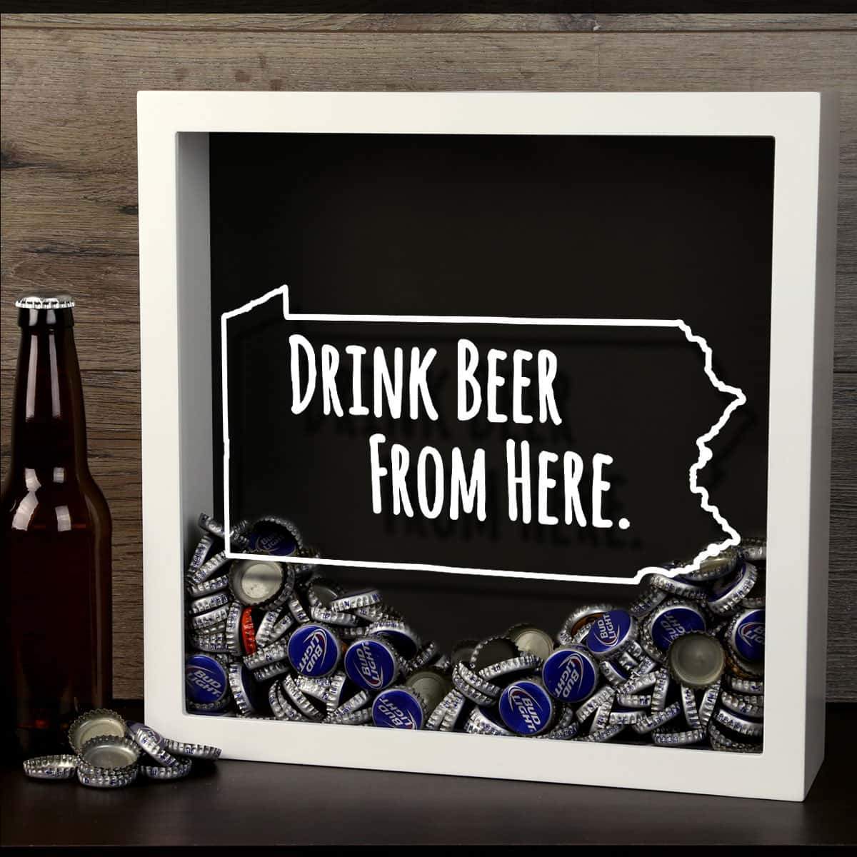 Torched Products Shadow Box Pennsylvania Drink Beer From Here Beer Cap Shadow Box (781183352949)