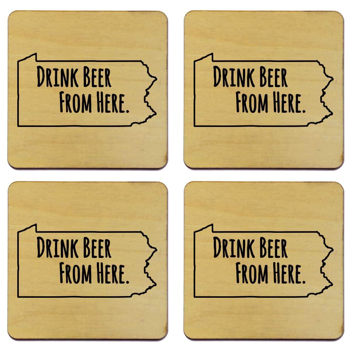 Torched Products Coasters Pennsylvania Drink Beer From Here Coasters (781456539765)