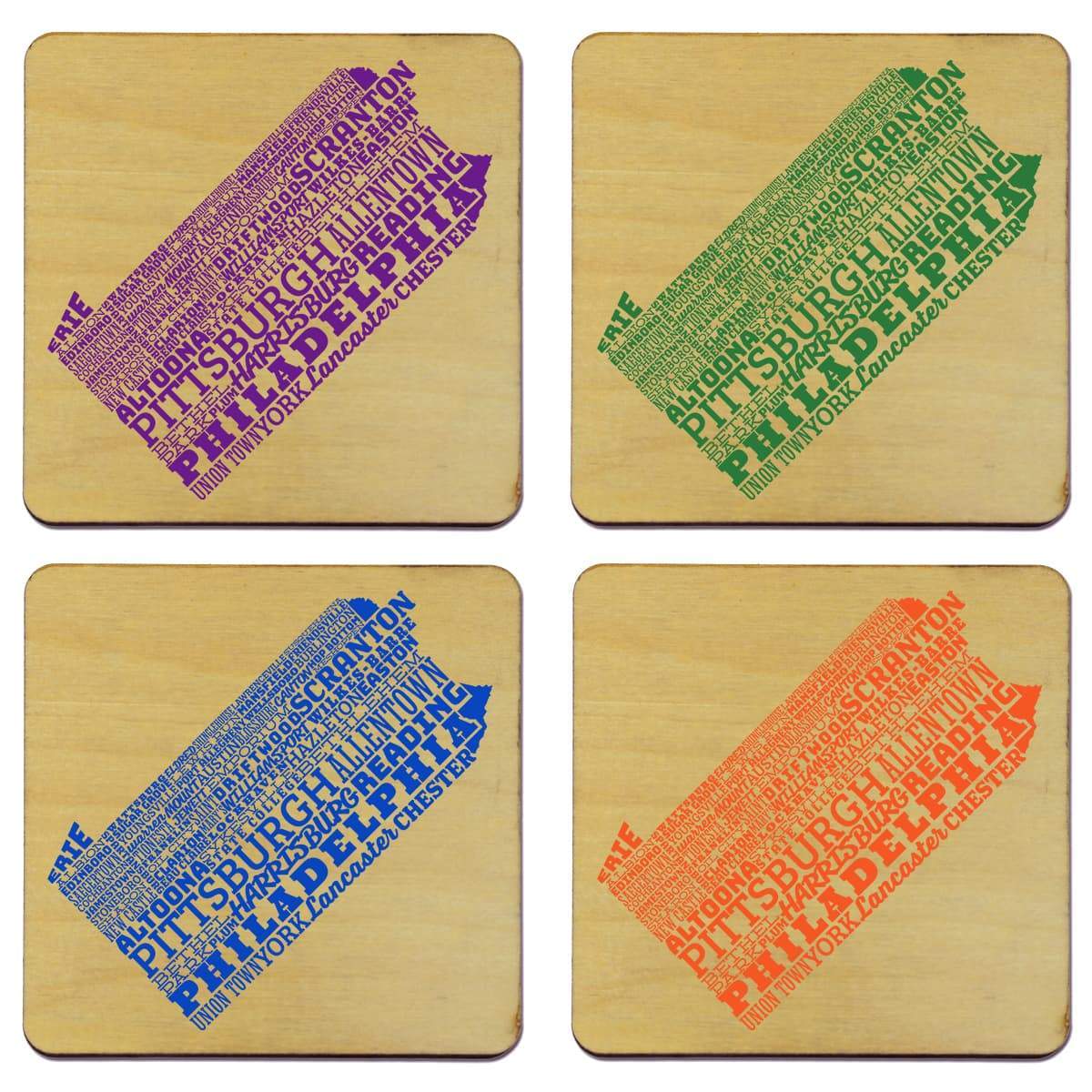 Torched Products Coasters Pennsylvania Typography Coaster (787840106613)