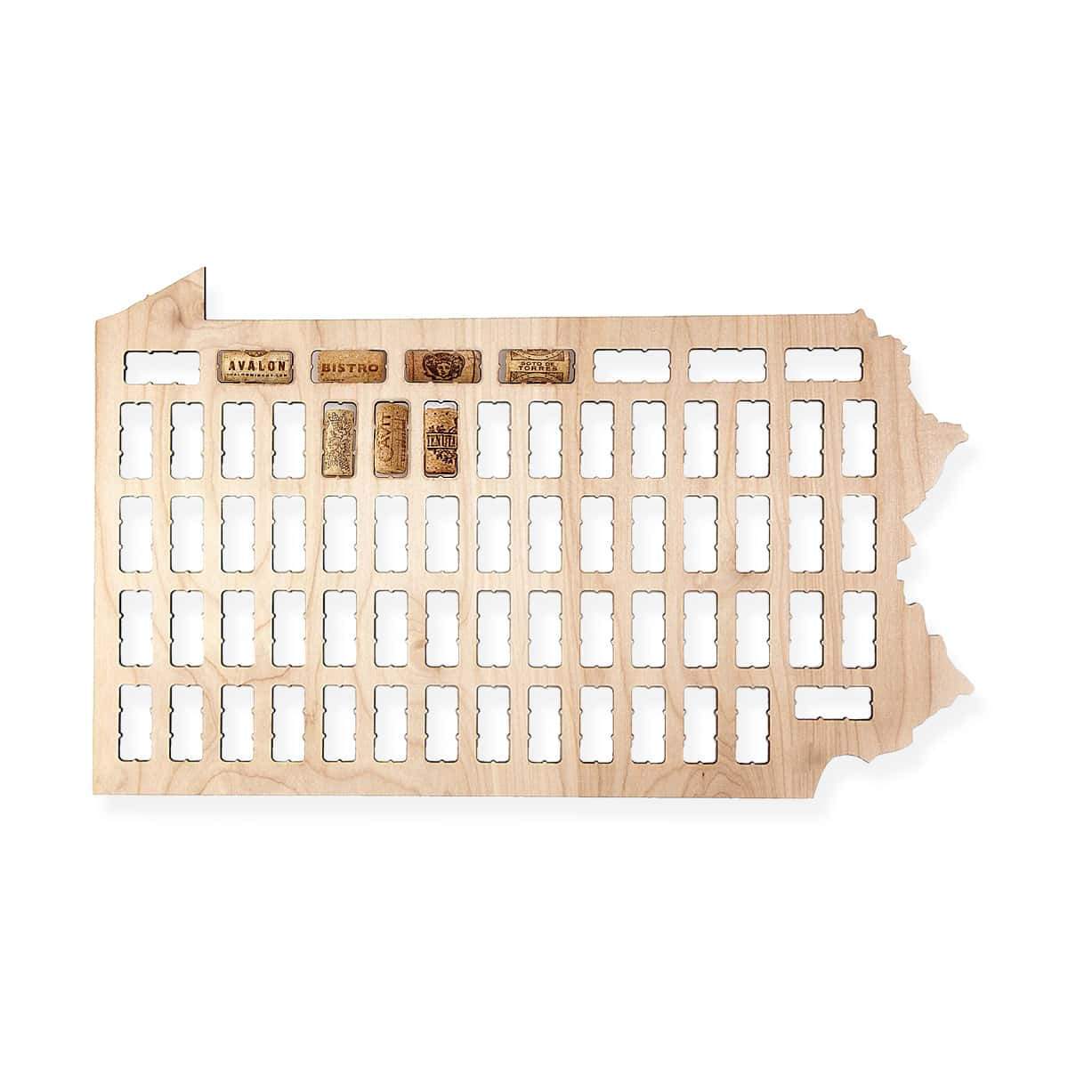 Torched Products Wine Cork Map Pennsylvania Wine Cork Map (778987470965)