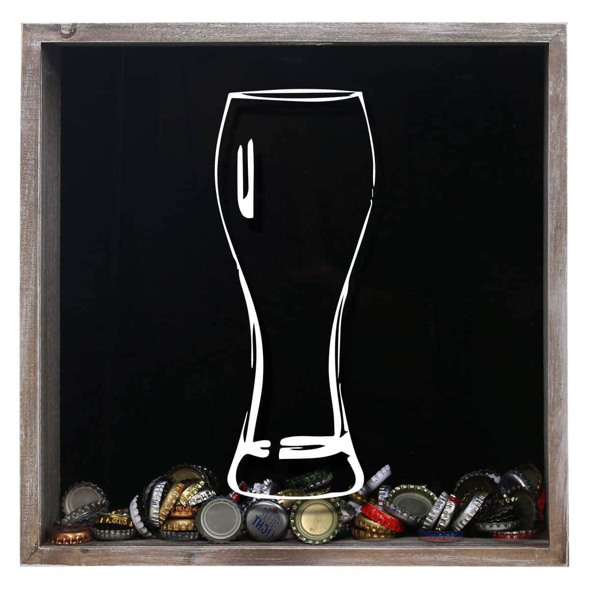 Torched Products Shadow Box Pilsner Glass Beer Cap Shadow Box (778759372917)