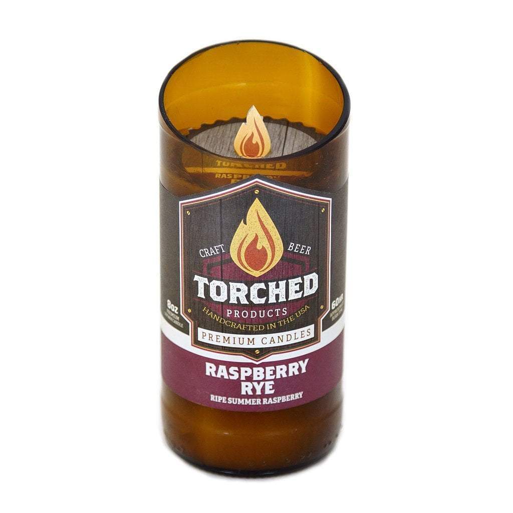 Torched Products Beer Candles Beer Bottle 8 oz Raspberry Rye Beer Candle