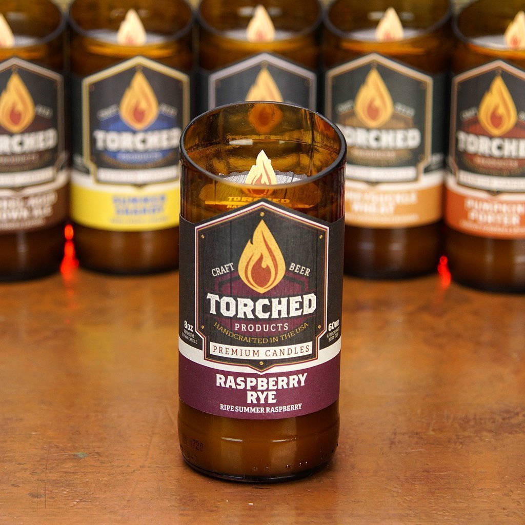 Torched Products Beer Candles Raspberry Rye Beer Candle