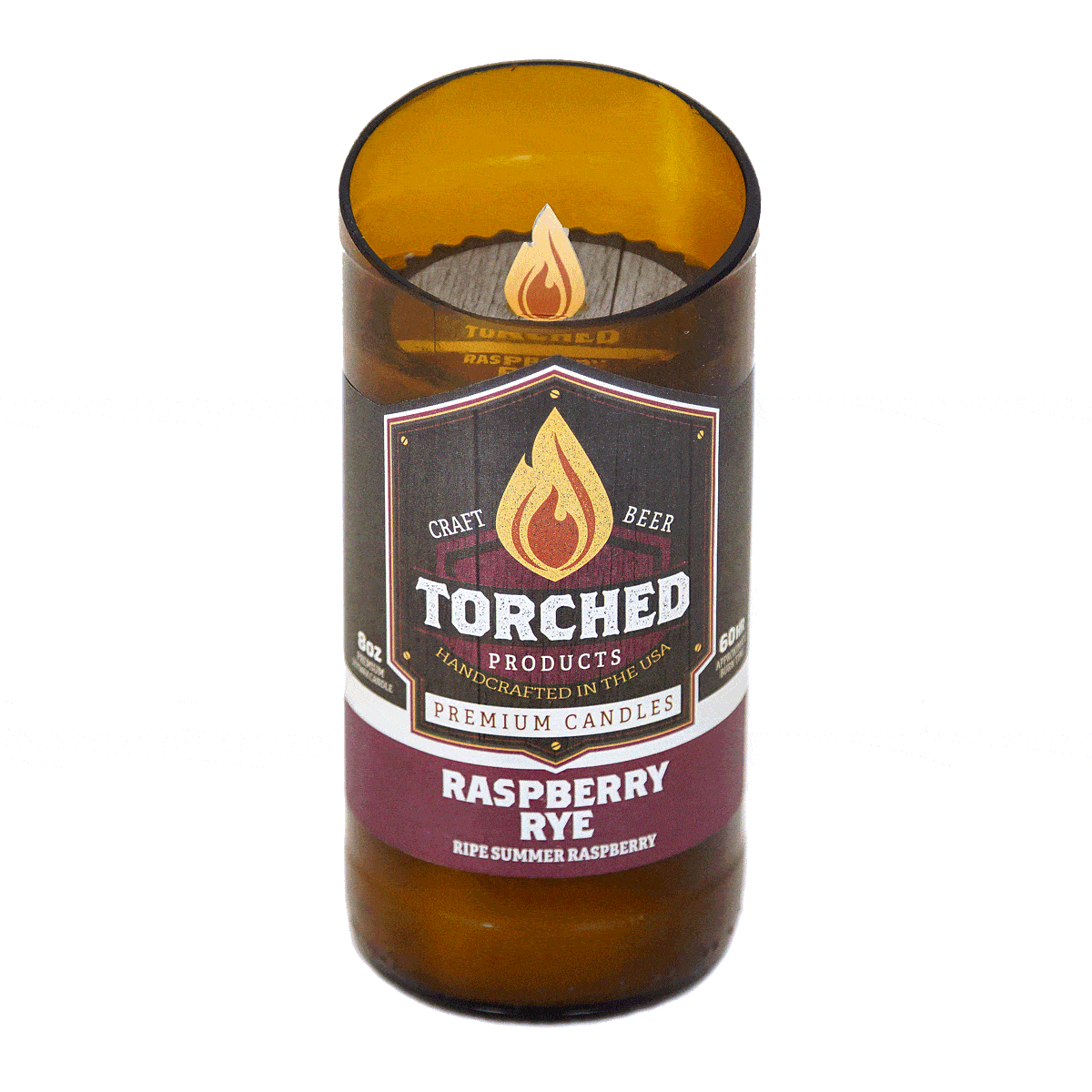 Torched Products Beer Candles Raspberry Rye Beer Candle