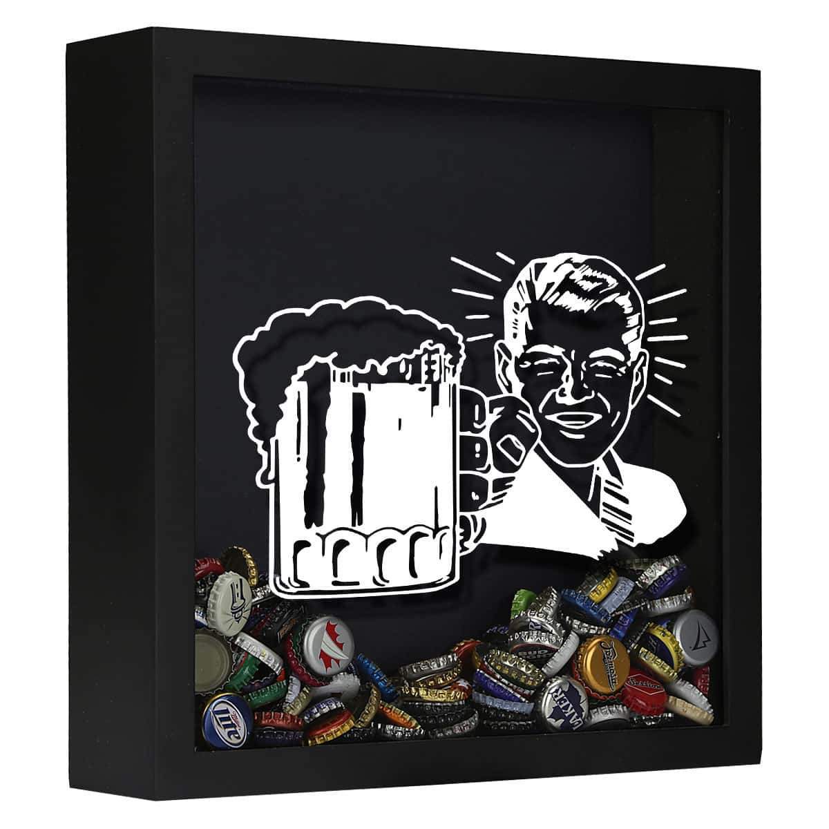 Torched Products Shadow Box Black Retro Craft Beer Cap Shadow Box (778756227189)