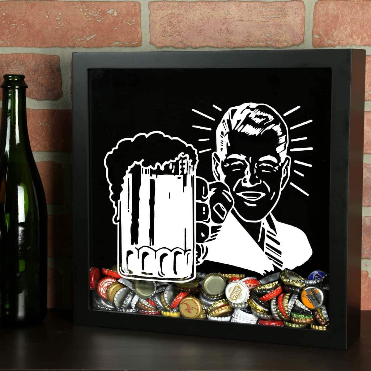 Torched Products Shadow Box Black Retro Craft Beer Cap Shadow Box (778756227189)