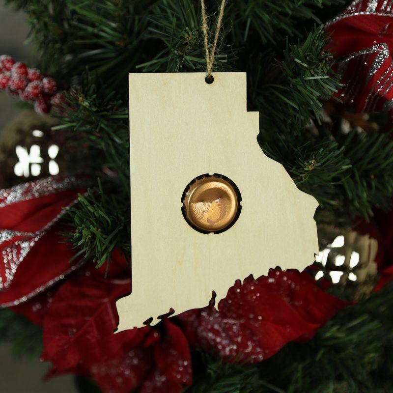Torched Products Beer Cap Maps Rhode Island Beer Cap Map Ornaments (781574340725)