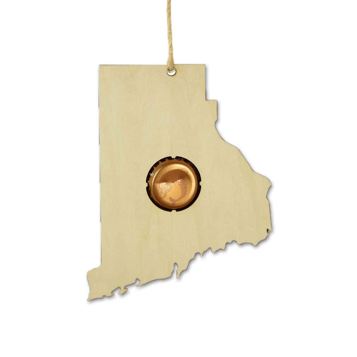 Torched Products Beer Cap Maps Rhode Island Beer Cap Map Ornaments (781574340725)