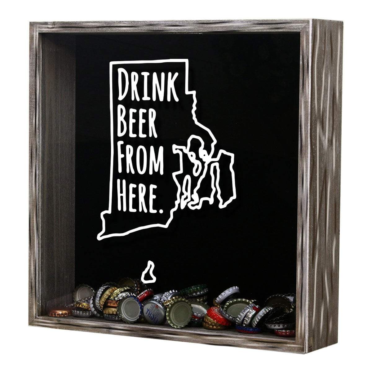Torched Products Shadow Box Rhode Island Drink Beer From Here Beer Cap Shadow Box (781183451253)