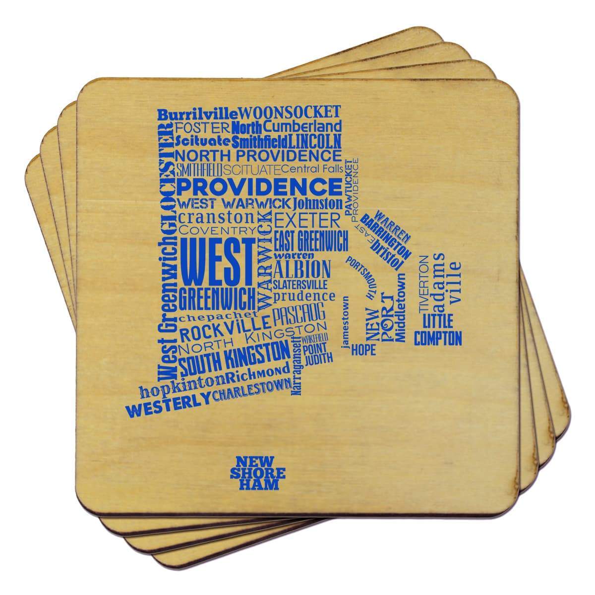 Torched Products Coasters Rhode Island Typography Coaster (787840630901)
