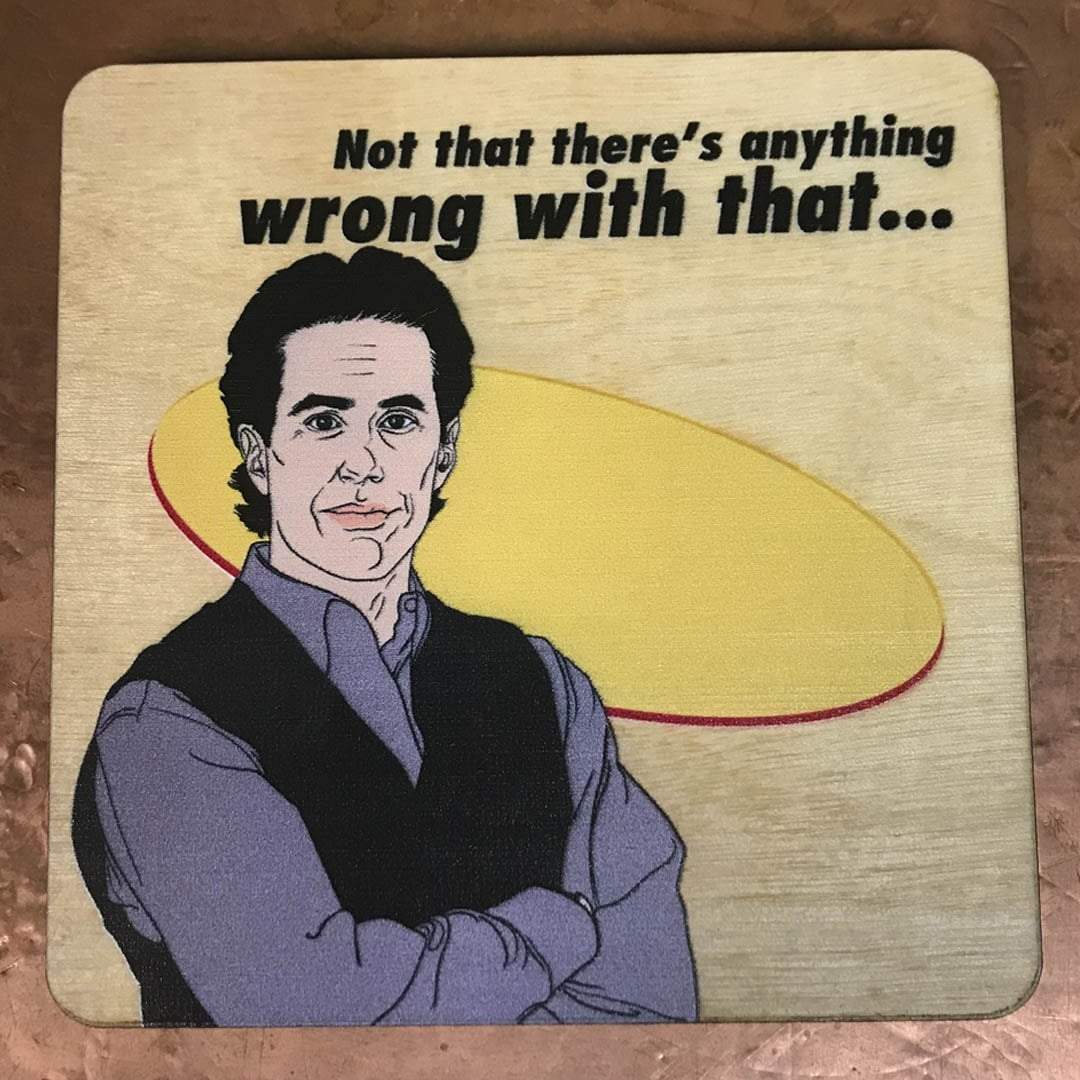 Torched Products Coasters Set of 4 Seinfeld Inspired Wood Coasters, All Natural Wood Drink Coasters in Color (778290036853)