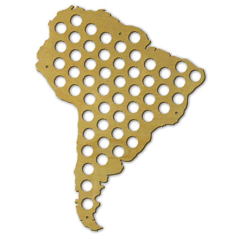 Torched Products Beer Bottle Cap Holder South America Beer Cap Map (777853534325)