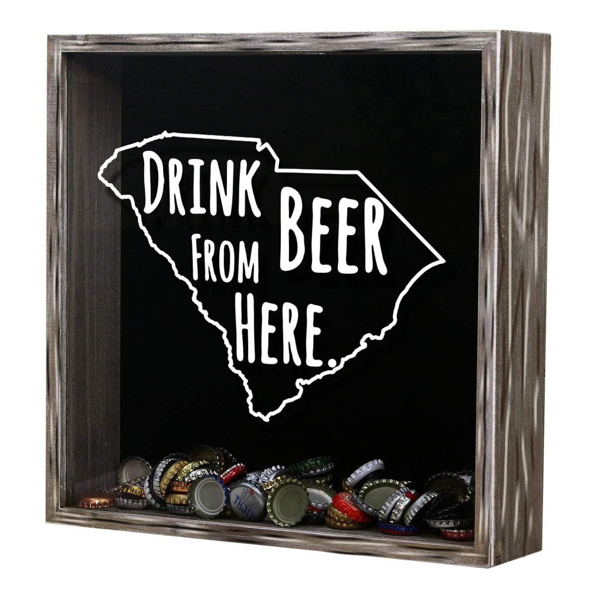 Torched Products Shadow Box South Carolina Drink Beer From Here Beer Cap Shadow Box (781183844469)