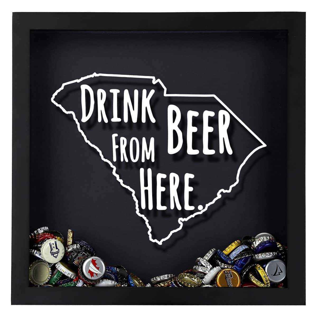 Torched Products Shadow Box South Carolina Drink Beer From Here Beer Cap Shadow Box (781183844469)