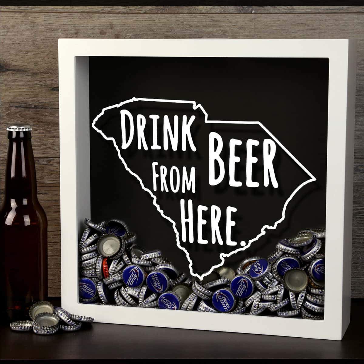 Torched Products Shadow Box South Carolina Drink Beer From Here Beer Cap Shadow Box (781183844469)