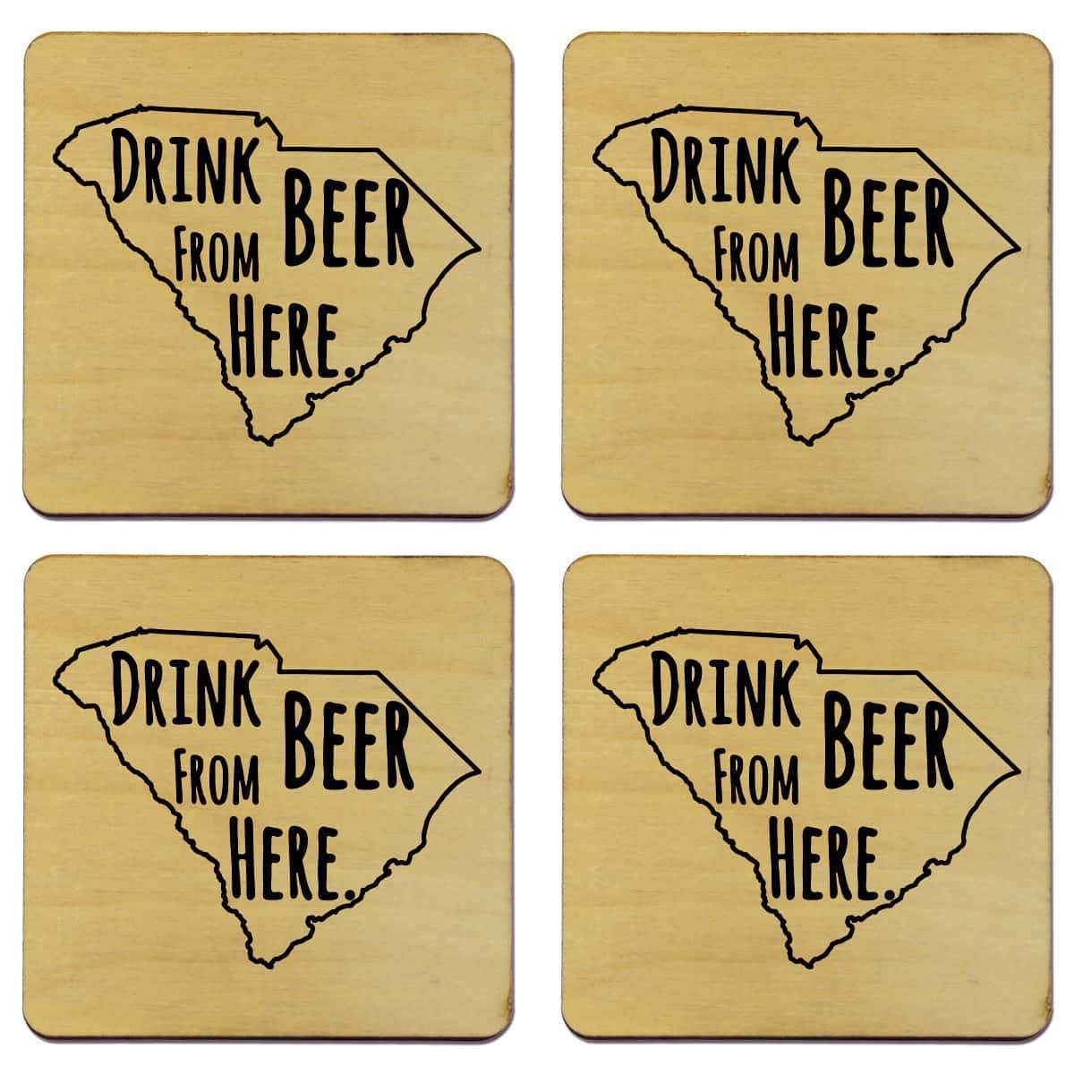 Torched Products Coasters South Carolina Drink Beer From Here Coasters (781457162357)