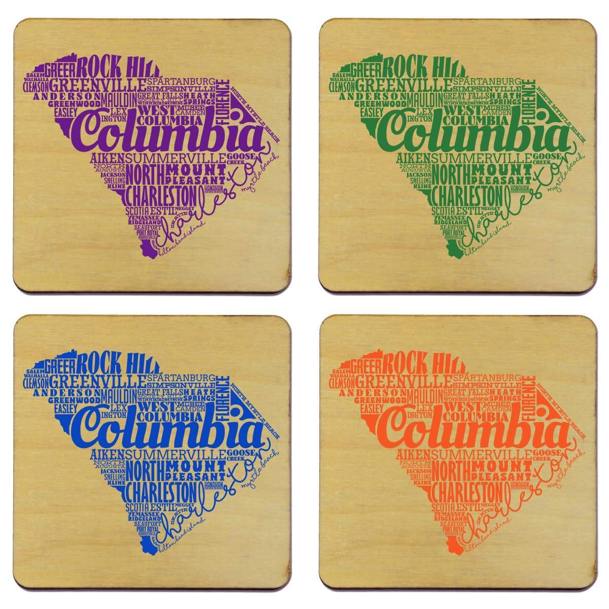 Torched Products Coasters South Carolina Typography Coaster (787841056885)