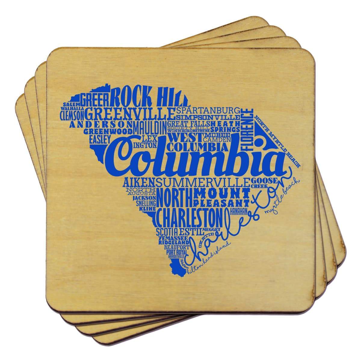 Torched Products Coasters South Carolina Typography Coaster (787841056885)