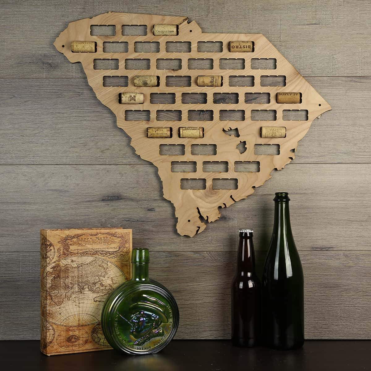 Torched Products Wine Cork Map South Carolina Wine Cork Map (778988683381)