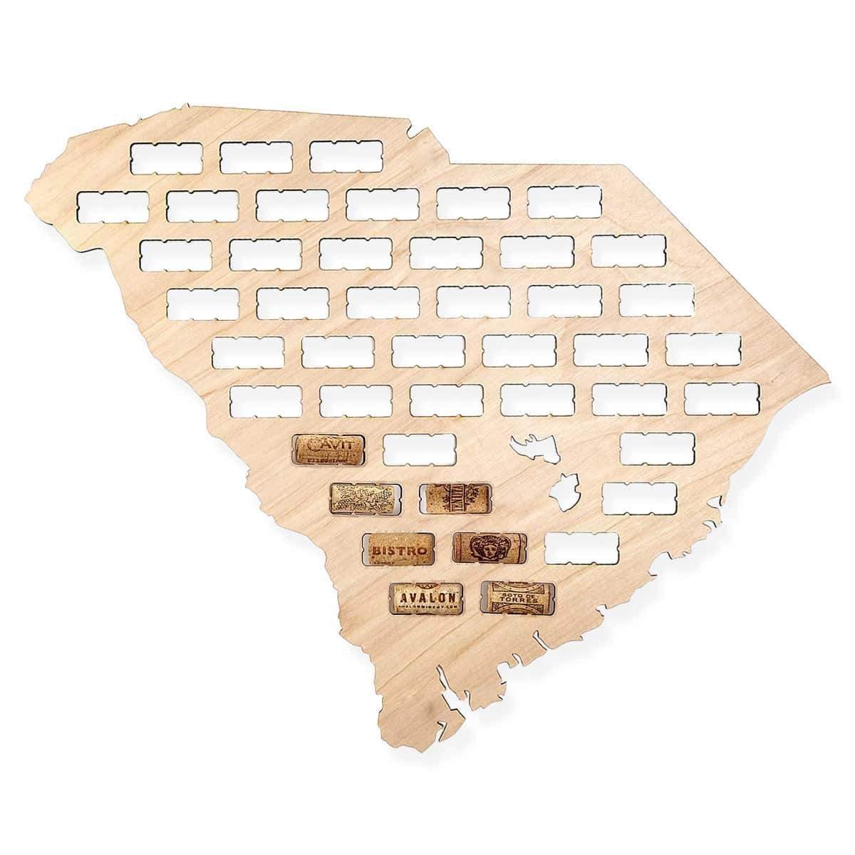 Torched Products Wine Cork Map South Carolina Wine Cork Map (778988683381)