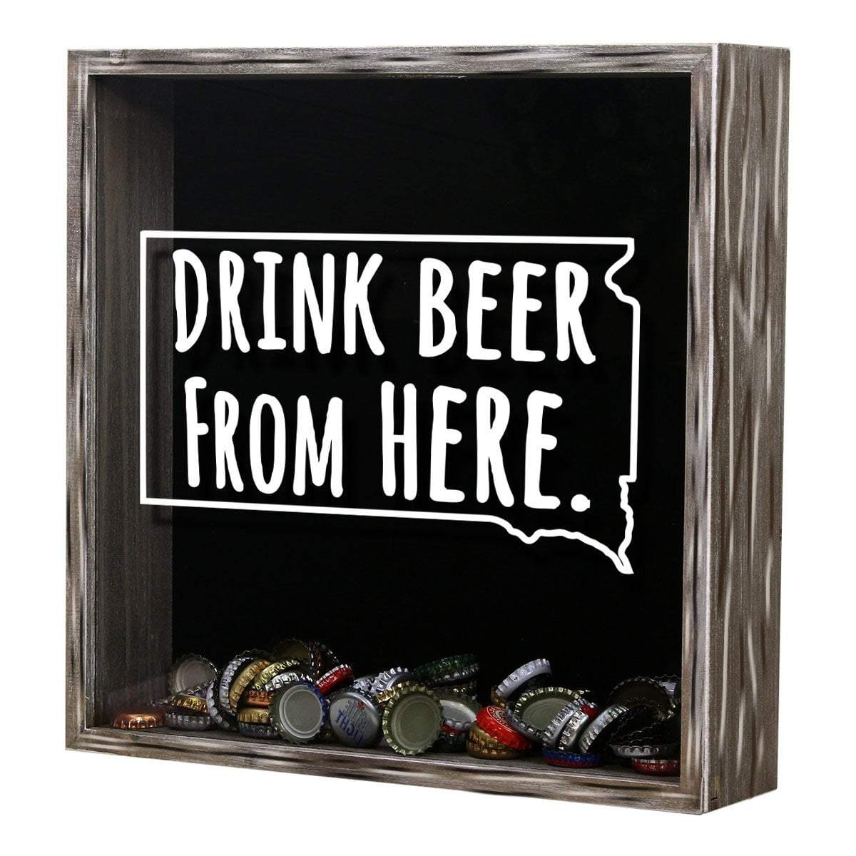 Torched Products Shadow Box South Dakota Drink Beer From Here Beer Cap Shadow Box (781184139381)